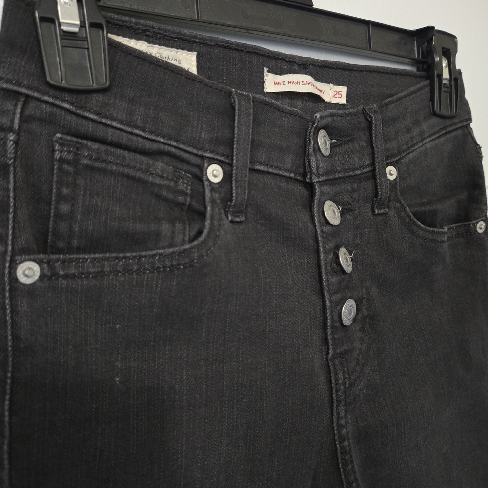 Levi's High Rise Button-Fly Black Jeans